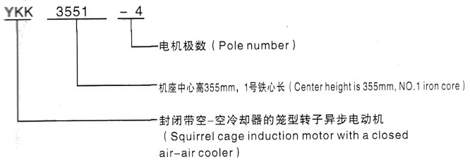 YKK系列(H355-1000)高压YRKK5004-12/315KW三相异步电机西安泰富西玛电机型号说明